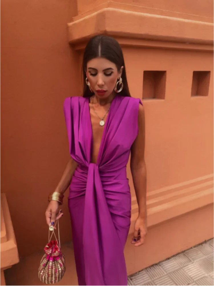 Moriah™ | Abito Lungo Donna Plissettato.