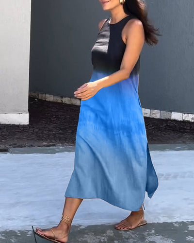 Anette | Abito Sfumato Senza Maniche a Collo Rotondo