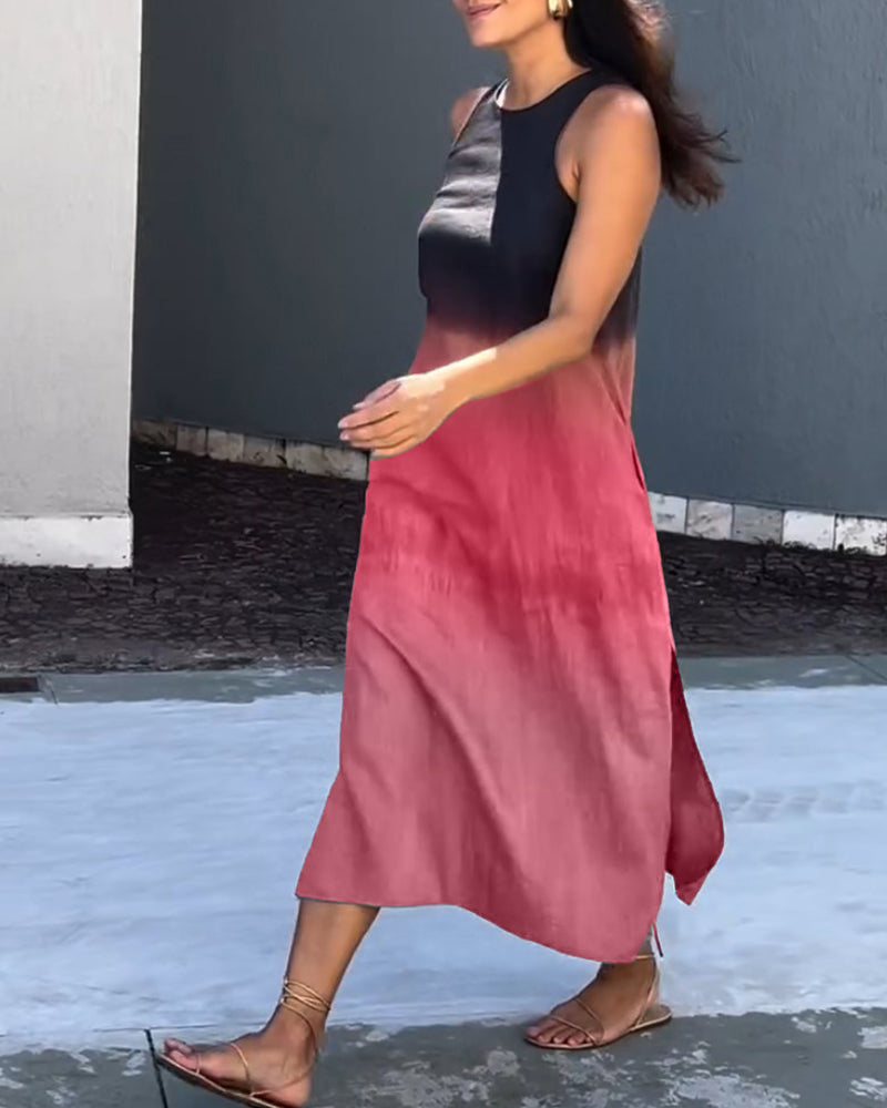 Anette | Abito Sfumato Senza Maniche a Collo Rotondo