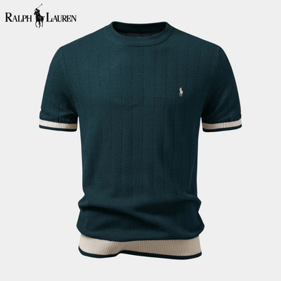 Ꮢalph Lauren™ T-Shirt a Maglia Testurizzata