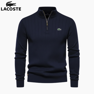 LC™ Maglione Premium a Coste con Mezza Zip