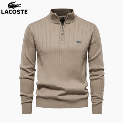 LC™ Maglione Premium a Coste con Mezza Zip