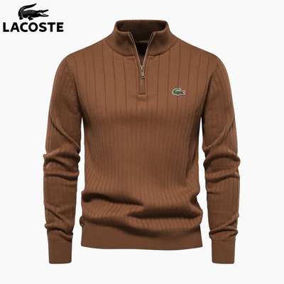 LC™ Maglione Premium a Coste con Mezza Zip