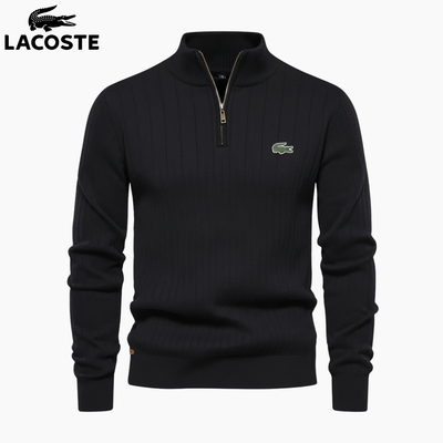 LC™ Maglione Premium a Coste con Mezza Zip