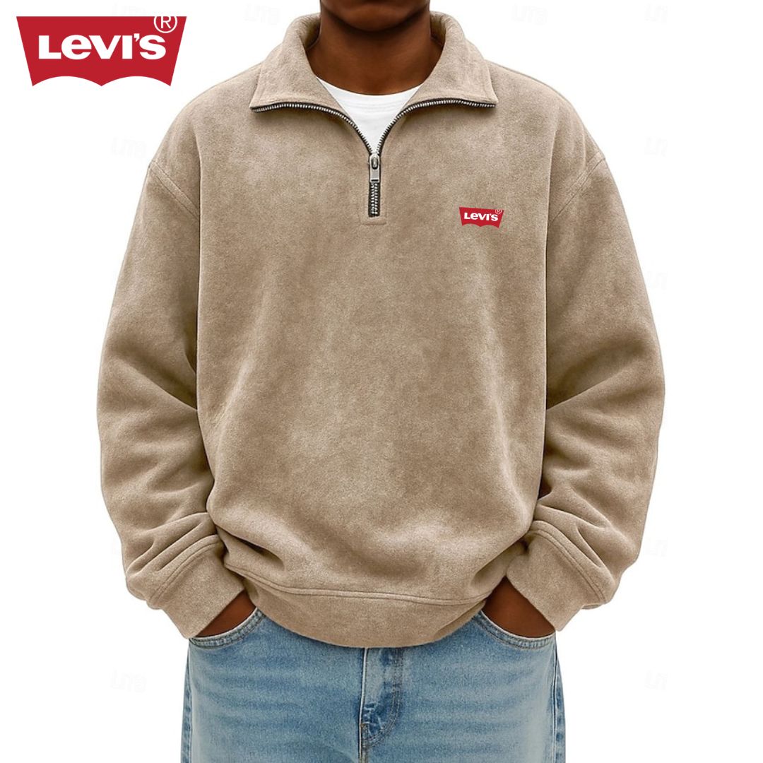 LV™ Men’s Zip Polo Pullover Sweatshirt