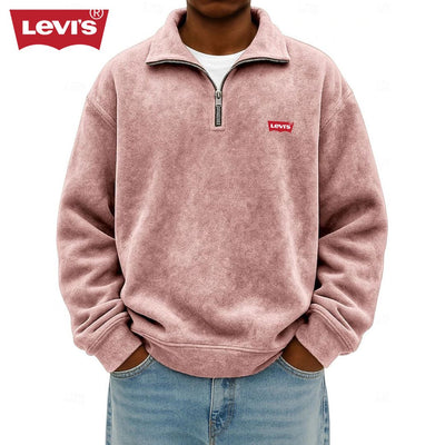 LV™ Men’s Zip Polo Pullover Sweatshirt