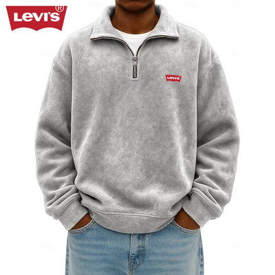 LV™ Men’s Zip Polo Pullover Sweatshirt