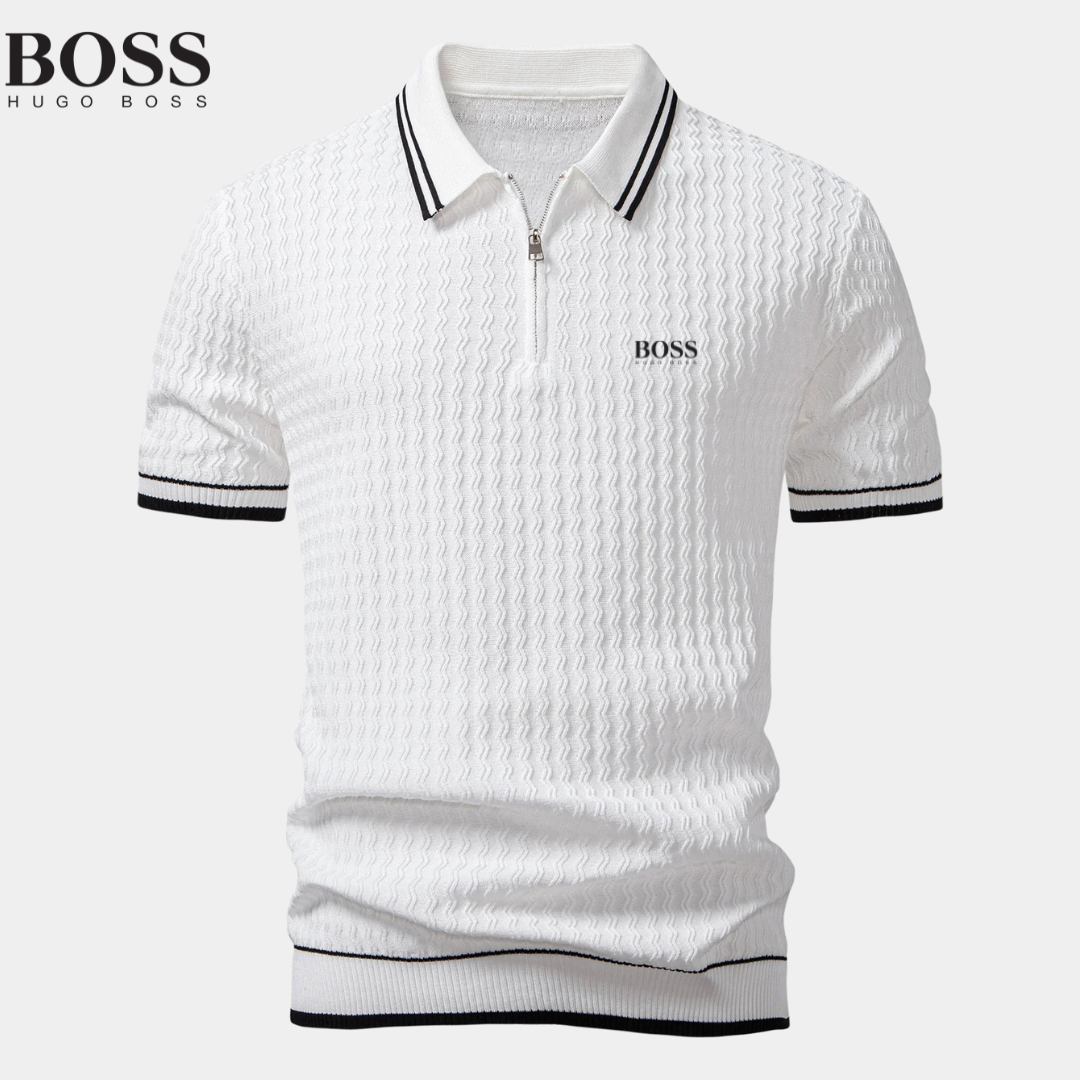 BOSS™ Polo in Maglia Intrecciata di Lusso