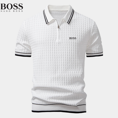 BOSS™ Polo in Maglia Intrecciata di Lusso