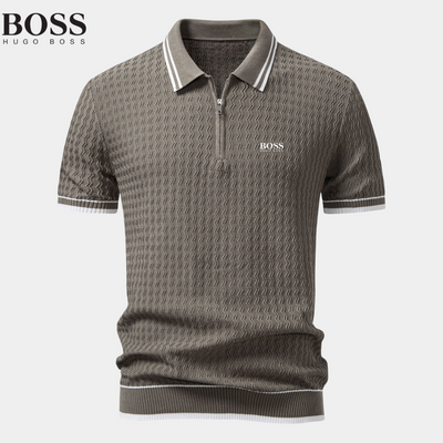 BOSS™ Polo in Maglia Intrecciata di Lusso