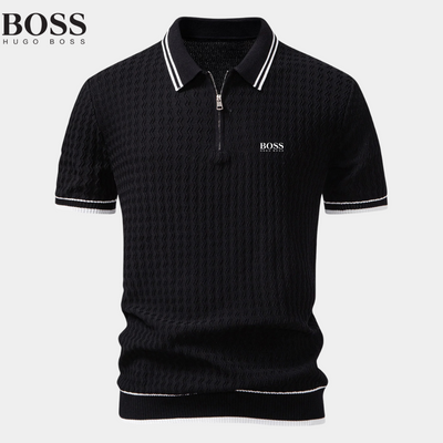 BOSS™ Polo in Maglia Intrecciata di Lusso