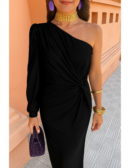 Alaysia™ | Abito Lungo Donna Nero Estate
