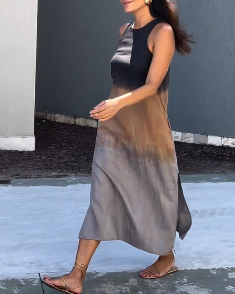 Anette | Abito Sfumato Senza Maniche a Collo Rotondo