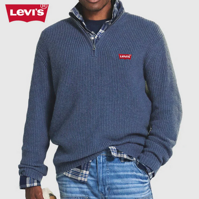 LV™ Maglione da Uomo a Coste con Zip