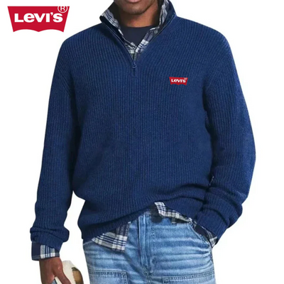 LV™ Maglione da Uomo a Coste con Zip